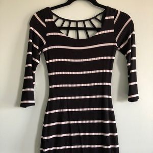 Striped body con dress